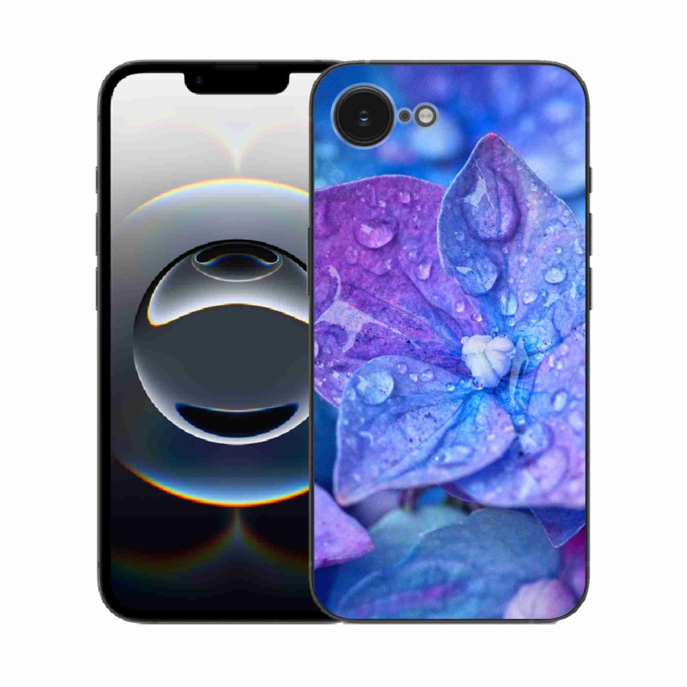 Gelový kryt mmCase na iPhone 16e - fialový květ
