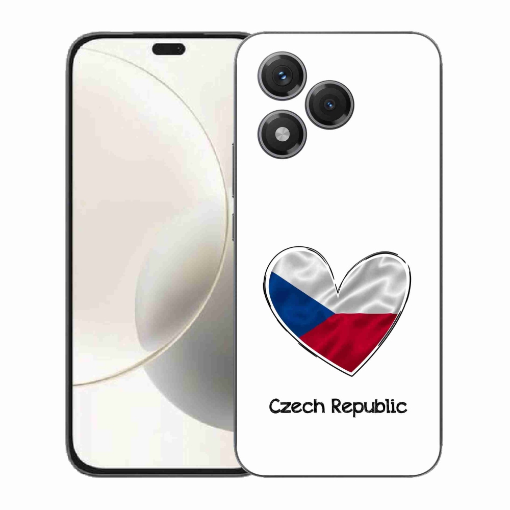 Gelový kryt mmCase na Honor 400 Lite - vlajka srdce bílé pozadí