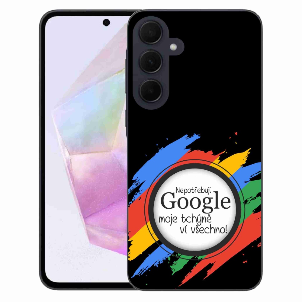 Gelový kryt mmCase na Samsung Galaxy A35 5G - tchýně ví všechno černé pozadí