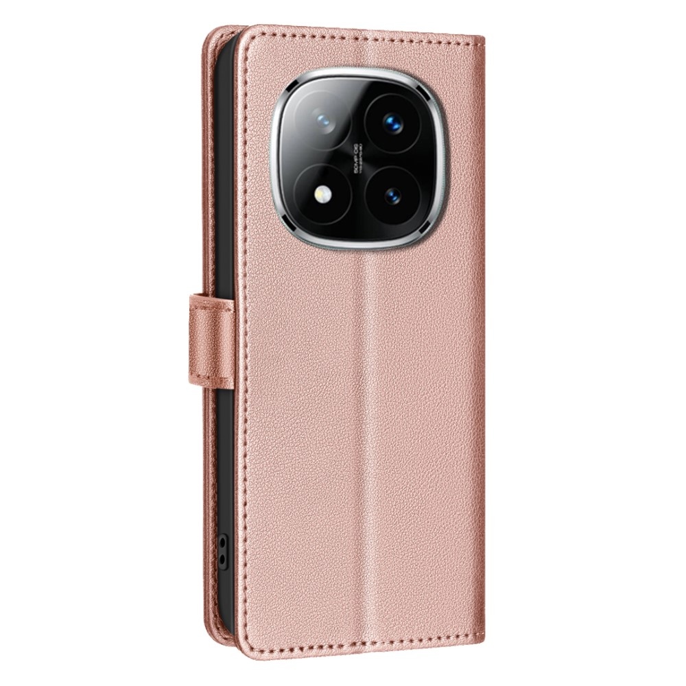BINFEN knížkové pouzdro na Xiaomi Redmi Note 14 Pro 5G/Poco X7 5G/Note 14 Pro+ 5G - růžovozlaté
