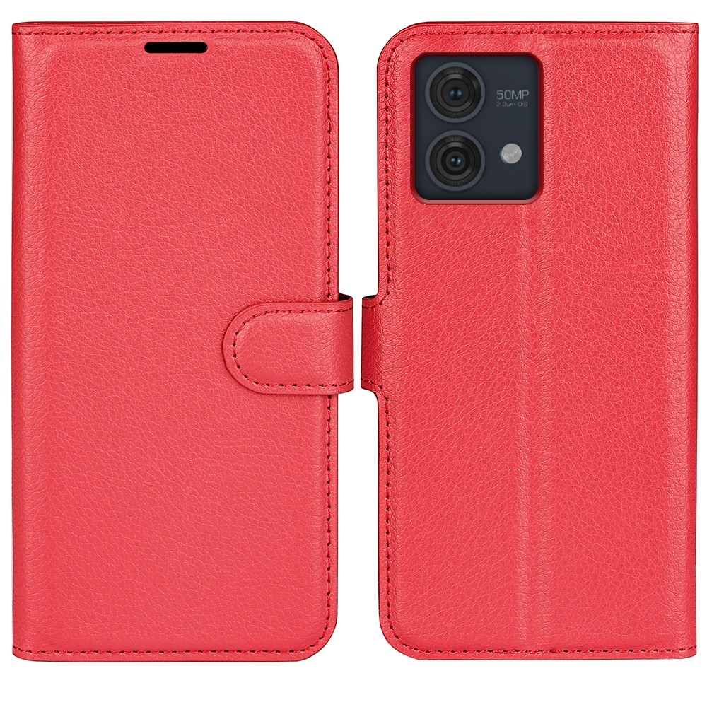 Litchi knížkové pouzdro na Motorola Moto G84 5G - červené