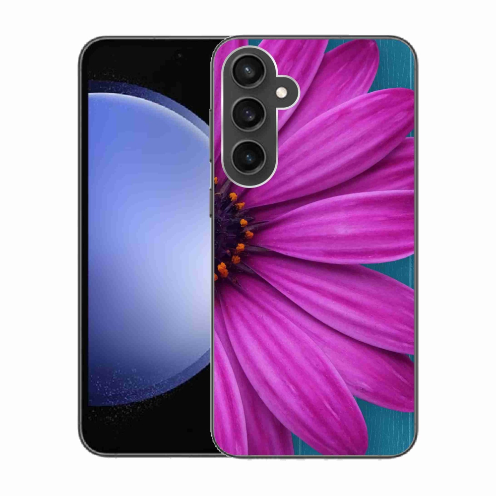 Gelový obal mmCase na Samsung Galaxy S23 FE - fialová kopretina
