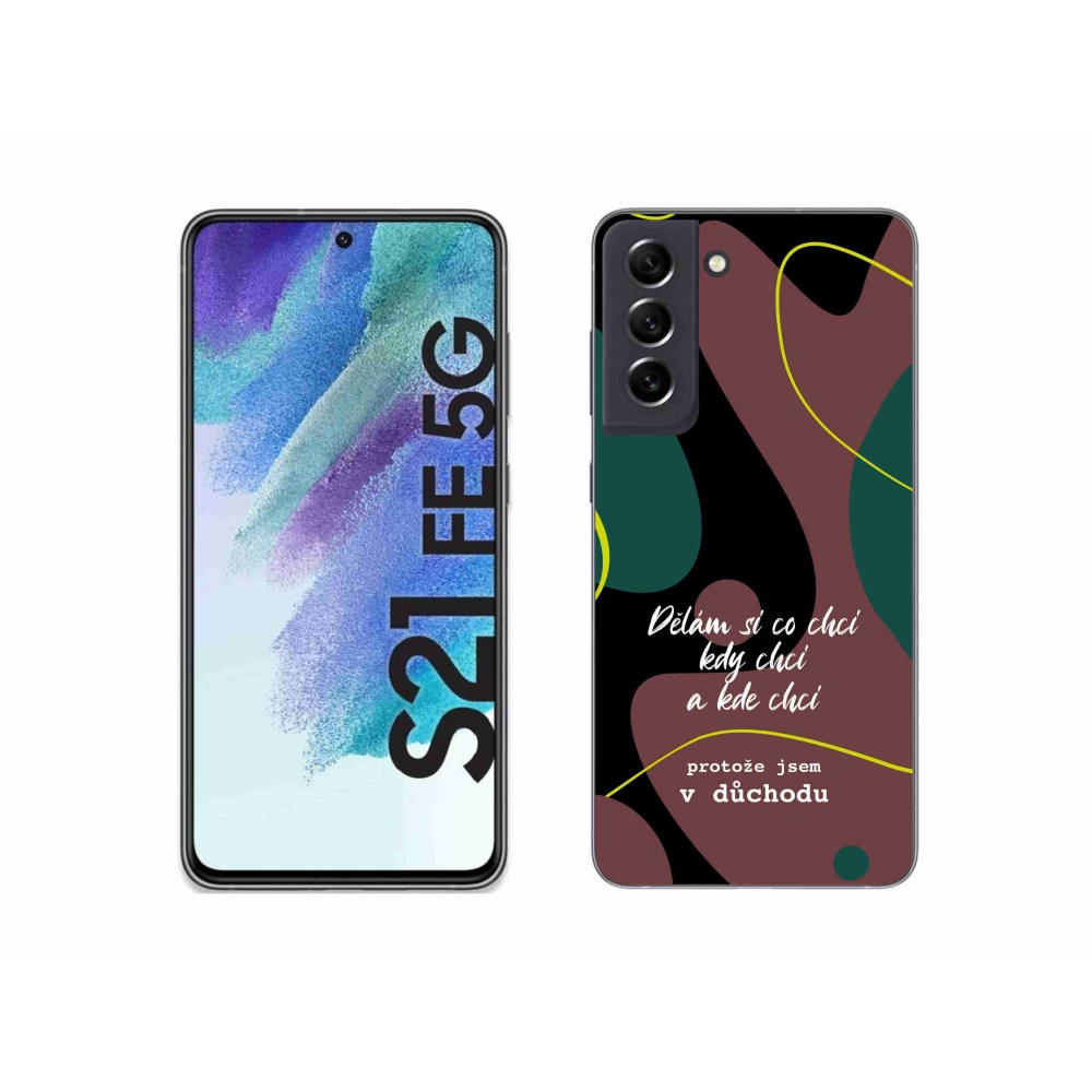 Gelový kryt mmCase na Samsung Galaxy S21 FE 5G - vtipný text 10 černé pozadí