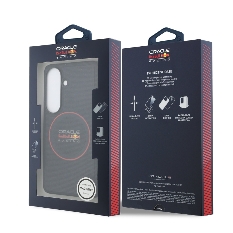 Red Bull PU Leather Meshed Red Ring Magnetic Zadní Kryt pro Samsung Galaxy S26 Navy