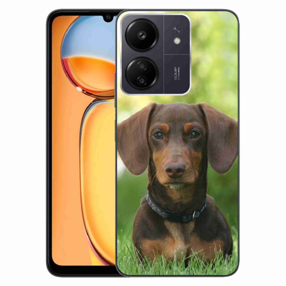 Gelový obal mmCase na Xiaomi Poco C65/Redmi 13C - hnědý jezevčík