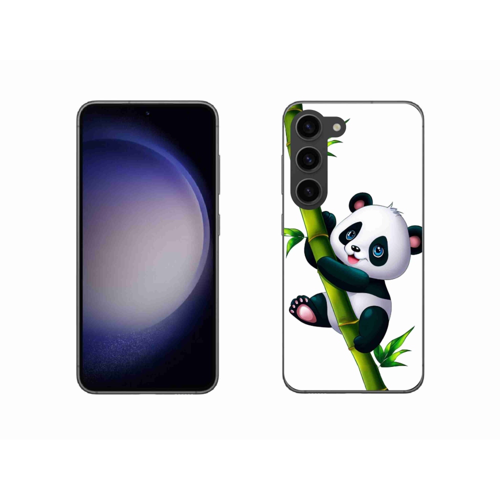 Gelový kryt mmCase na Samsung Galaxy S23 5G - panda na bambusu