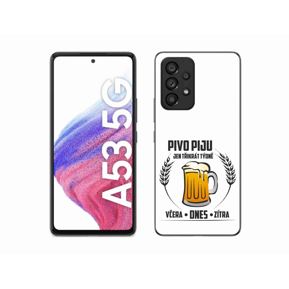 Gelový kryt mmCase na Samsung Galaxy A53 5G - pivní motiv bílé pozadí