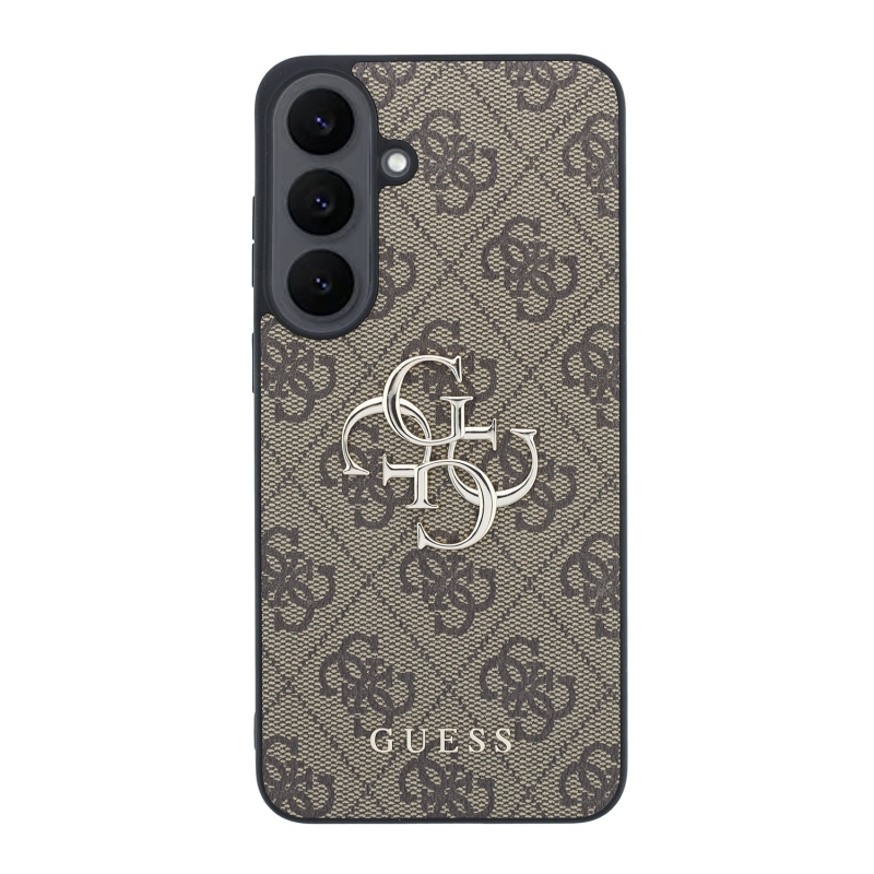 Guess PU 4G Metal Logo Zadní Kryt pro Samsung Galaxy S26 FE Brown