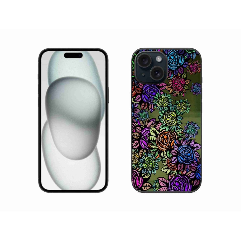 Gelový kryt mmCase na iPhone 15 - květiny 6