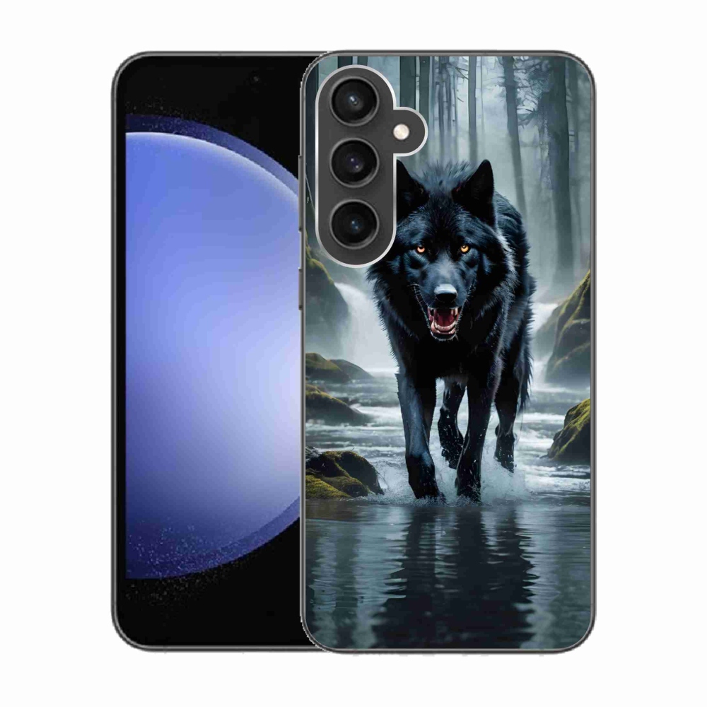 Gelový kryt mmCase na Samsung Galaxy S23 FE - černý vlk