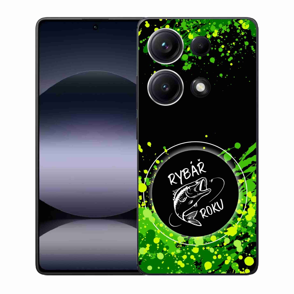 Gelový kryt mmCase na Xiaomi Redmi Note 14S - rybář roku černé pozadí