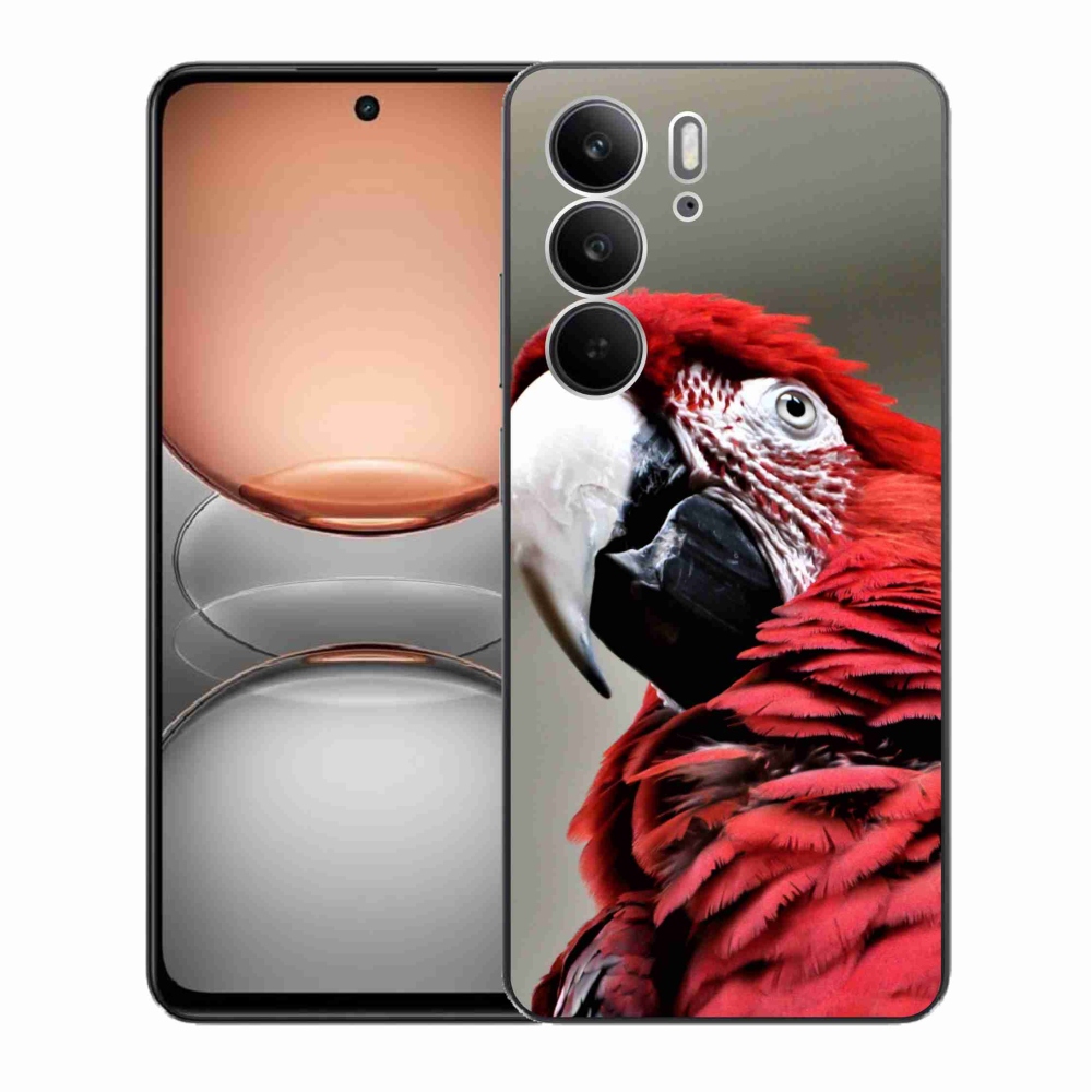 Gelový kryt mmCase na Realme C75 - papoušek ara červený
