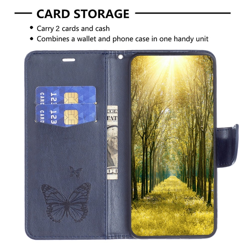 Butterfly knížkové pouzdro na Xiaomi Redmi 12 4G/5G - modré