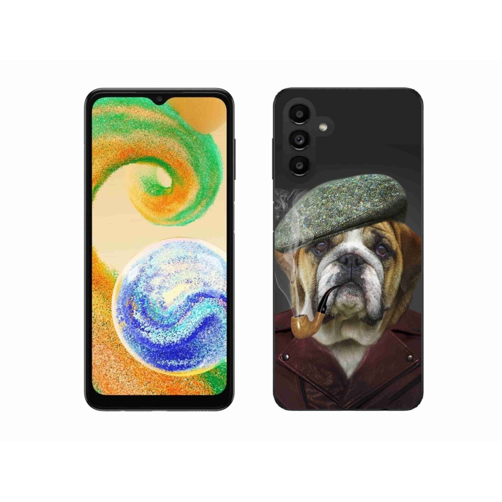 Gelový kryt mmCase na Samsung Galaxy A04s (164.7x76.7x9.1mm) - pes s fajfkou