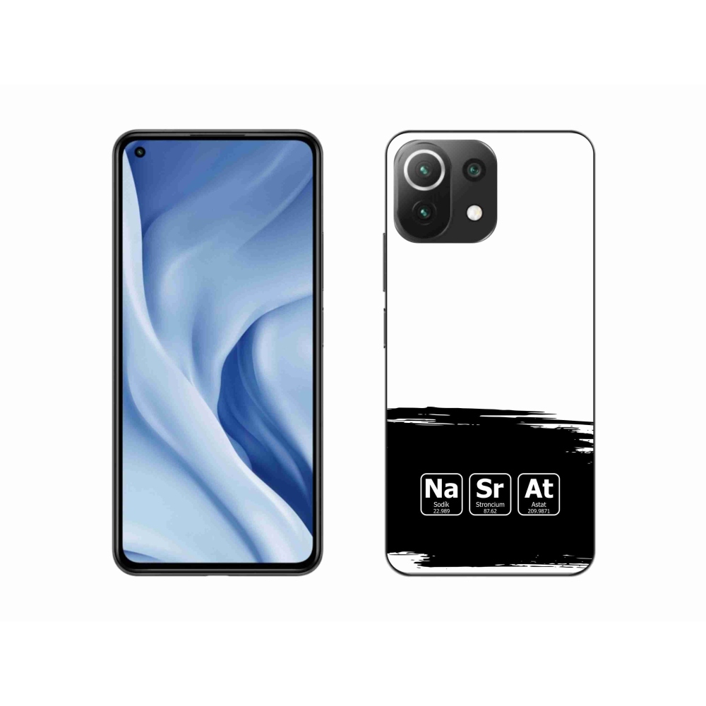 Gelový kryt mmCase na Xiaomi Mi 11 Lite 4G/5G - chemické prvky černobílé pozadí
