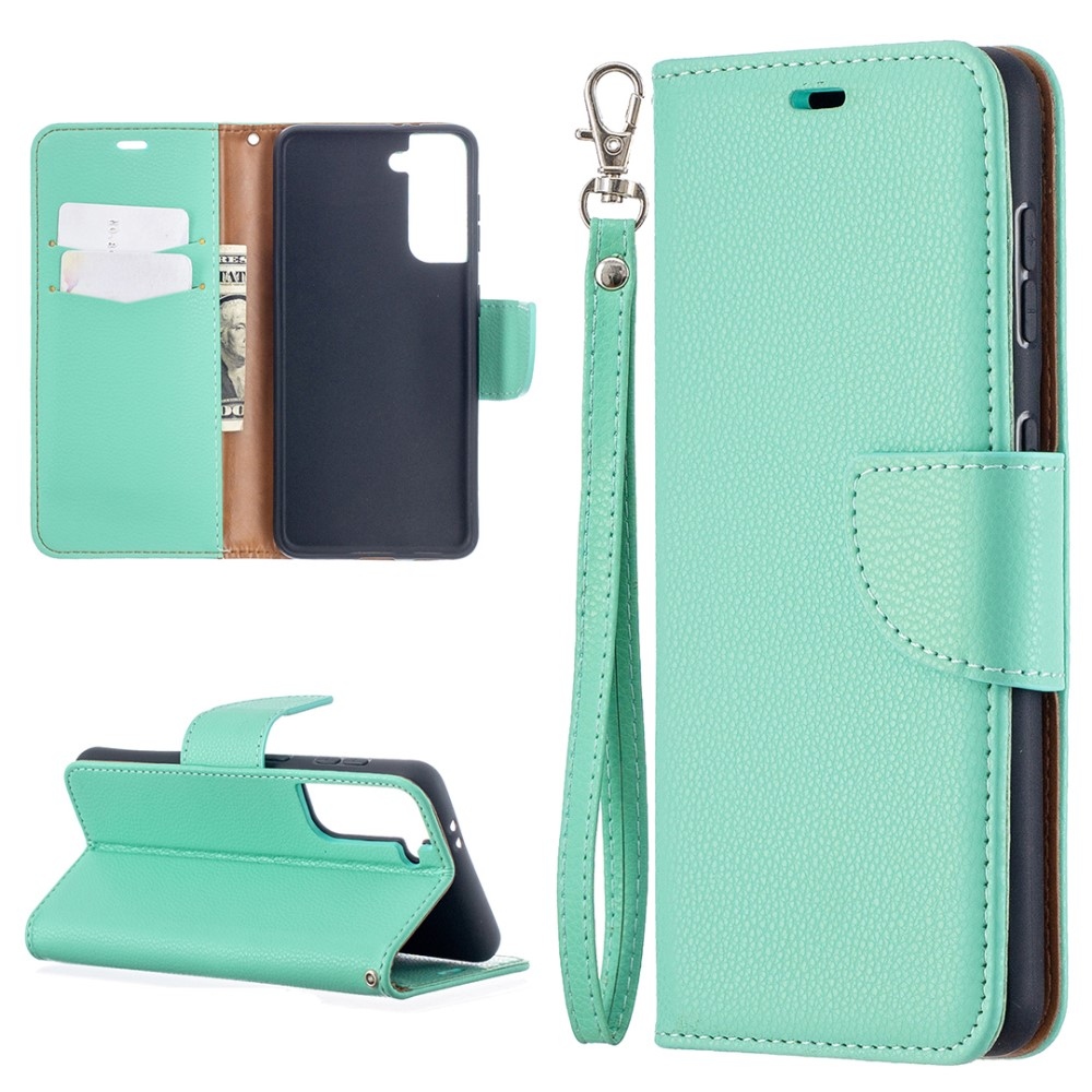 Wallet knížkové pouzdro na Samsung Galaxy S21 - modrozelené