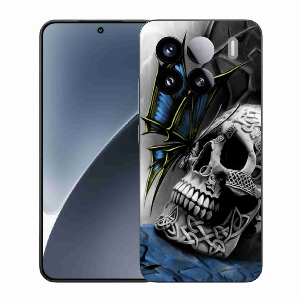 Gelový kryt mmCase na Xiaomi 15 - motýl a lebka