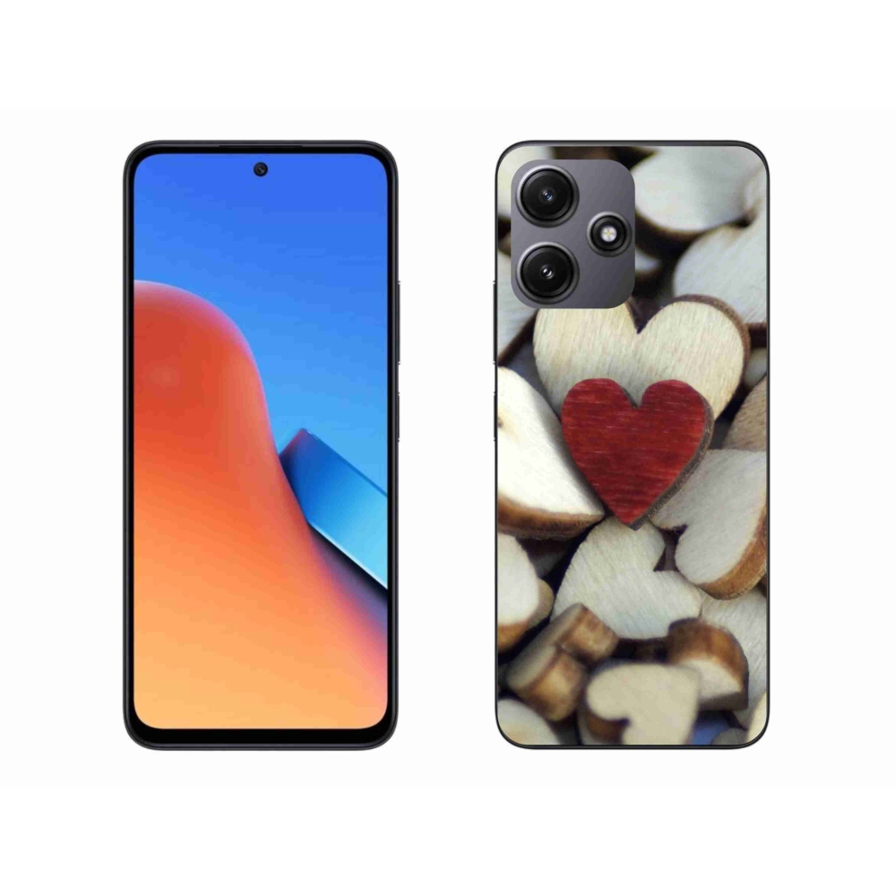 Gelový kryt mmCase na Xiaomi Redmi 12 5G - gravírované červené srdce 