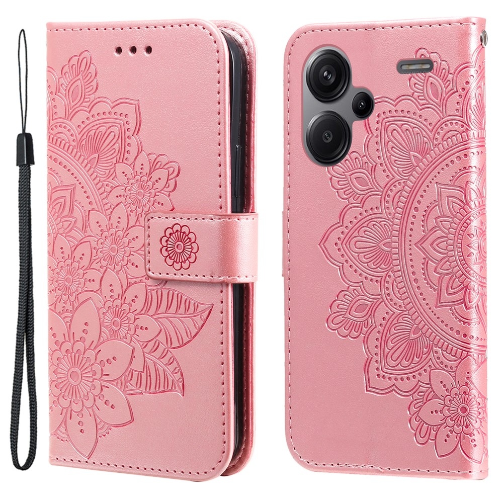 Mandala knížkové pouzdro na Xiaomi Redmi Note 13 Pro+ 5G - růžové