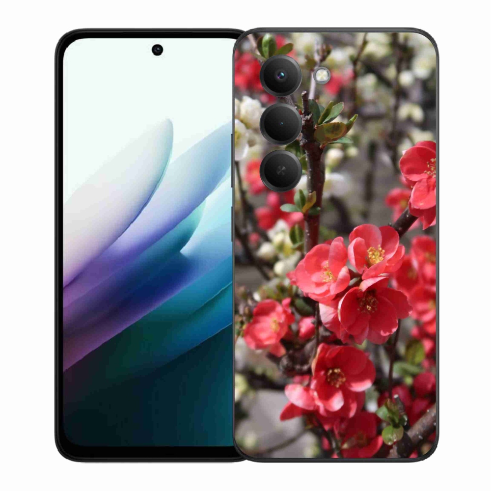 Gelový kryt mmCase na Xiaomi Redmi 15 4G/5G (171mm) - červené květy