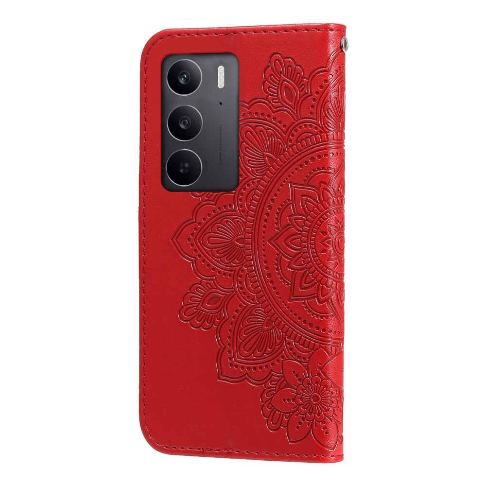 Mandala knížkové pouzdro na Realme C75 - červené