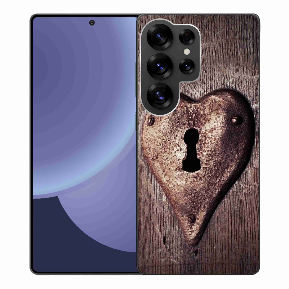 Gelový kryt mmCase na Samsung Galaxy S25 Ultra - zámek ve tvaru srdce