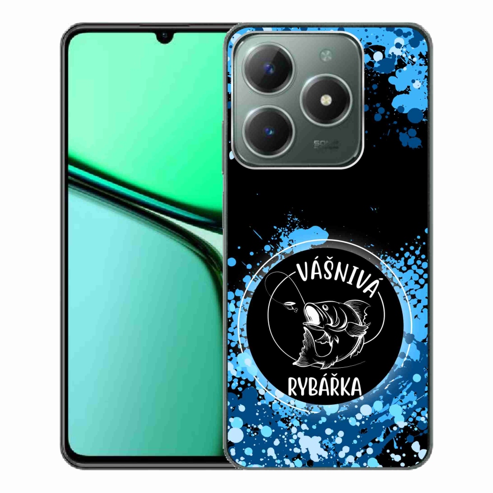 Gelový kryt mmCase na Realme C61 - vášnivá rybářka černé pozadí