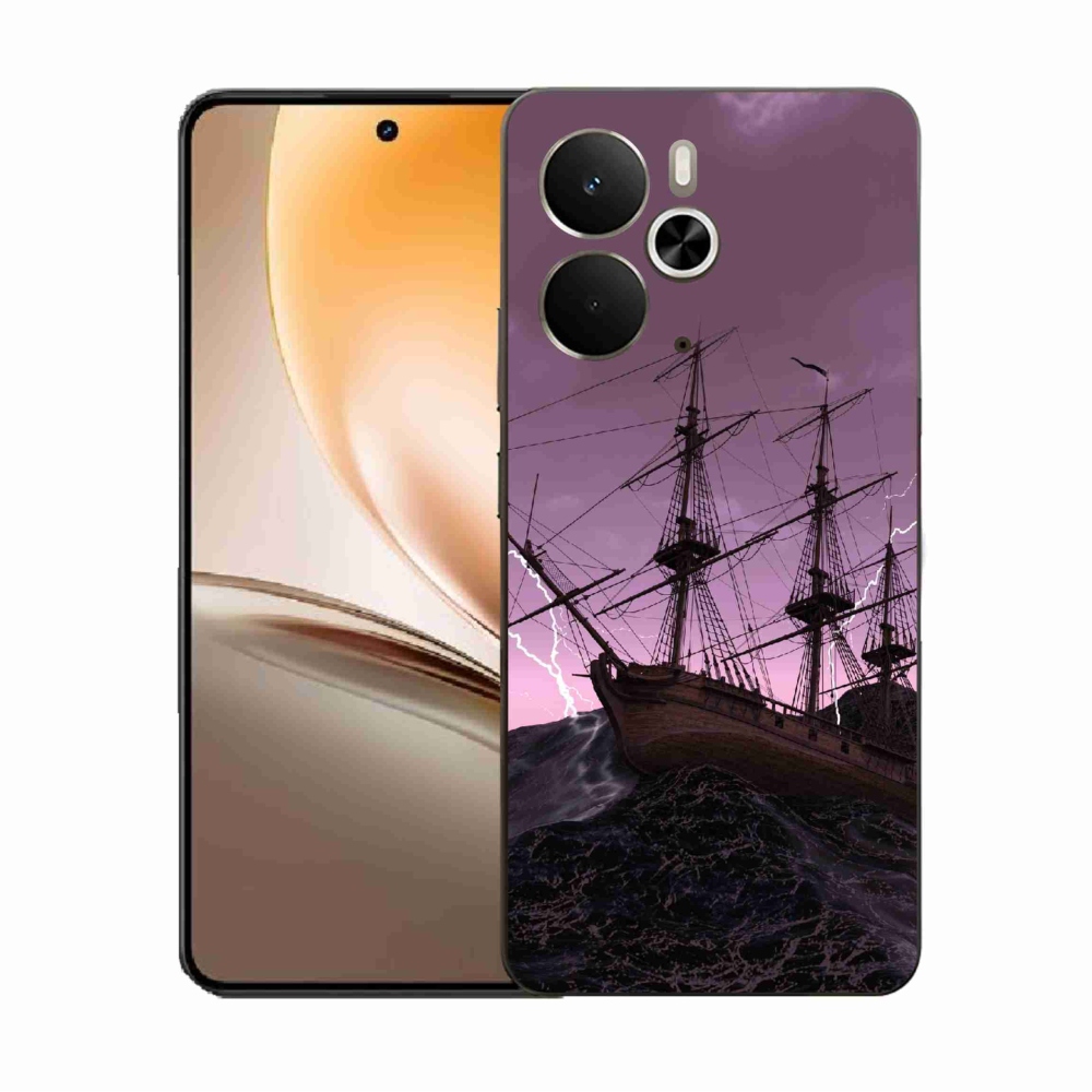 Gelový kryt mmCase na Realme 14 5G - loď v bouři
