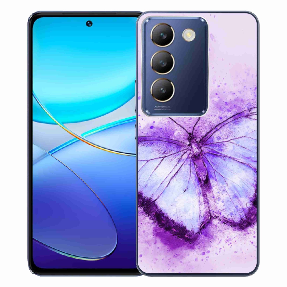 Gelový kryt mmCase na Vivo V40 SE 4G/5G - fialový motýl