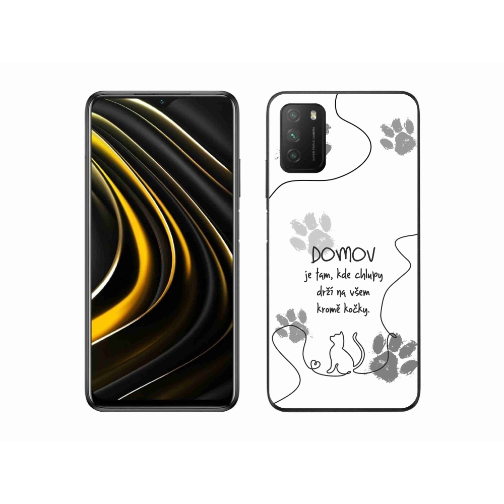 Gelový kryt mmCase na Xiaomi Poco M3 - kočičí motiv bílé pozadí