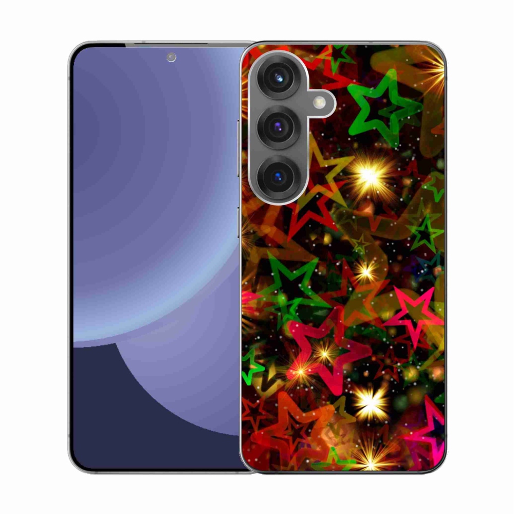 Gelový kryt mmCase na Samsung Galaxy S25 - barevné hvězdičky