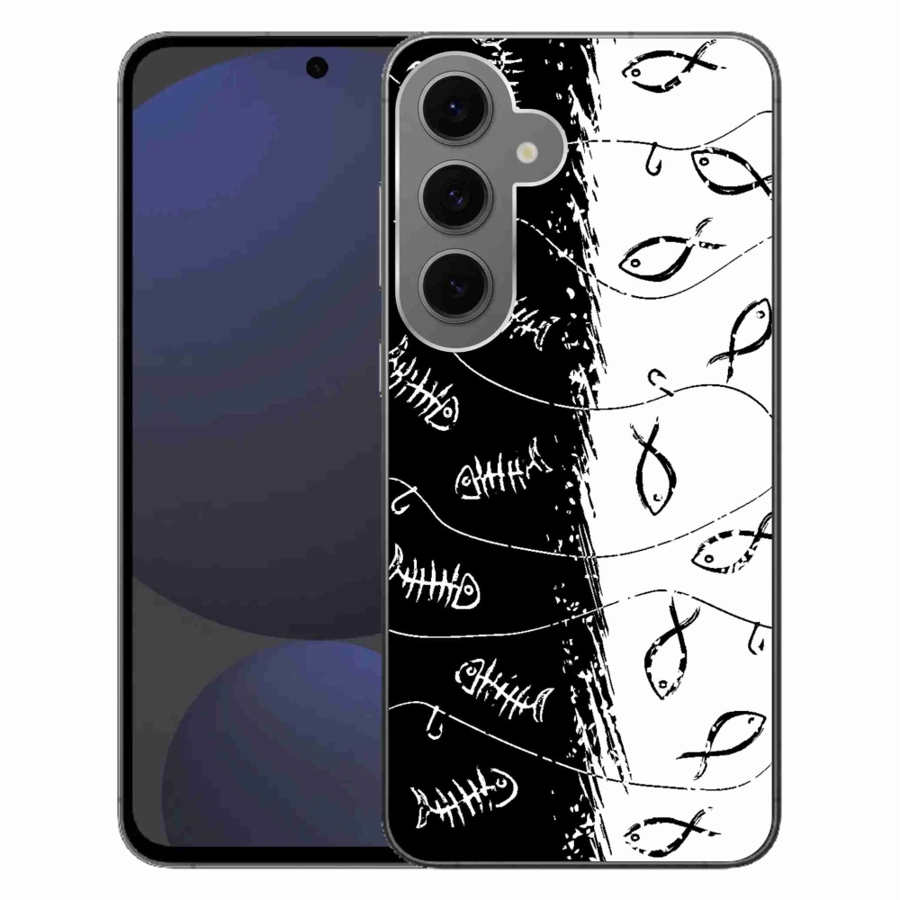 Gelový kryt mmCase na Samsung Galaxy S24 FE - kostry a rybky