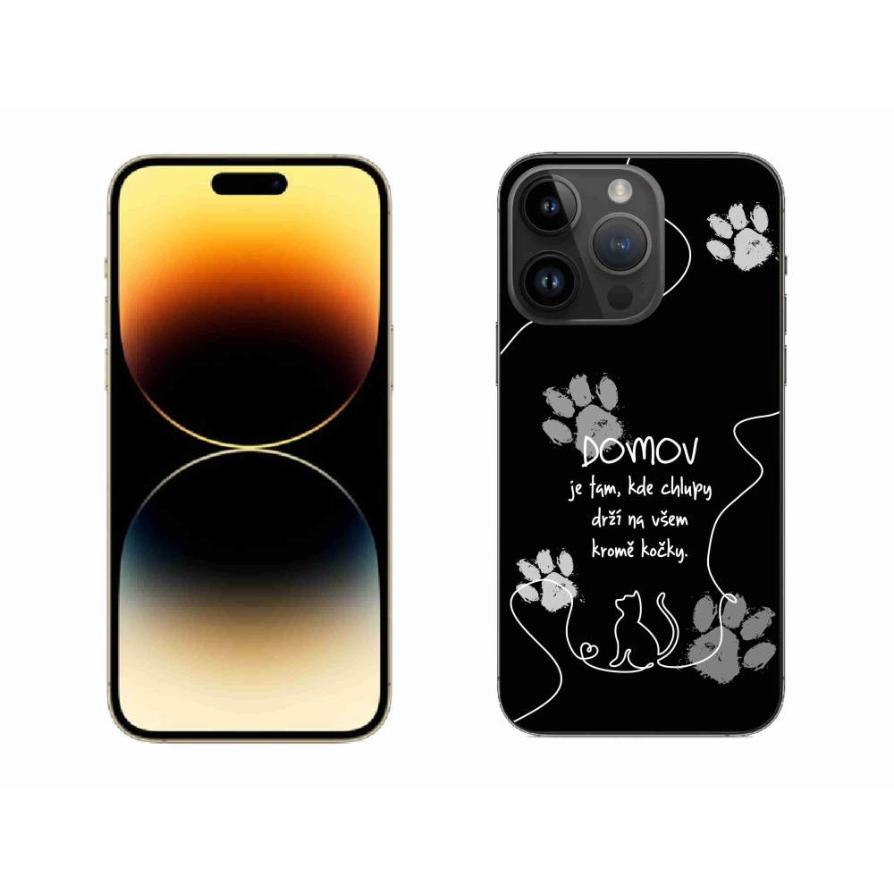 Gelový kryt mmCase na iPhone 14 Pro Max 6.7 - kočičí motiv černé pozadí