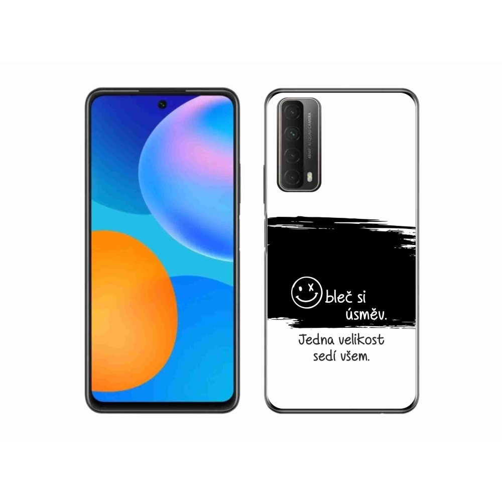 Gelový kryt mmCase na Huawei P Smart (2021) - vtipný text 8 černobílé pozadí