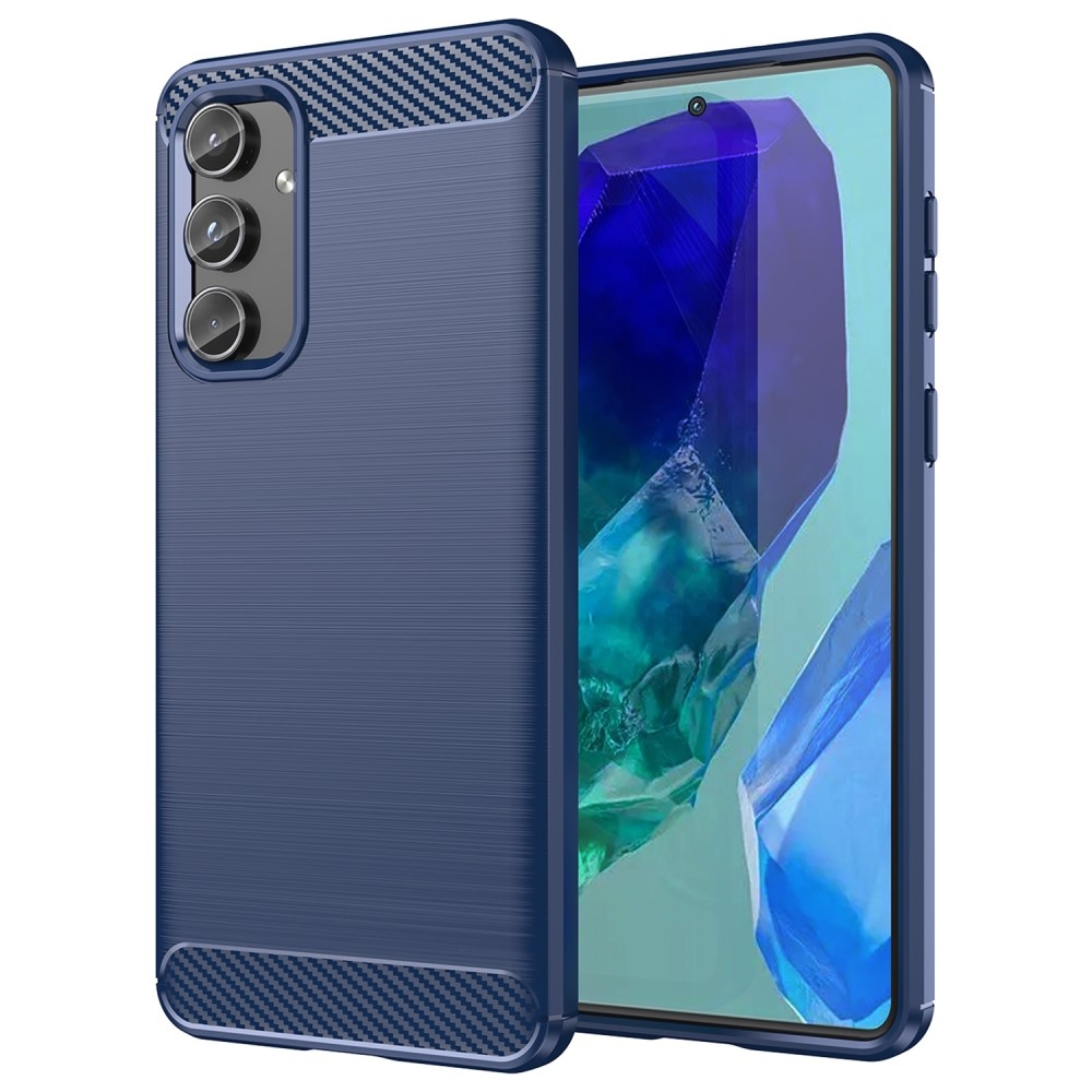 Carbon odolný gelový obal na Samsung Galaxy M55 5G - modrý