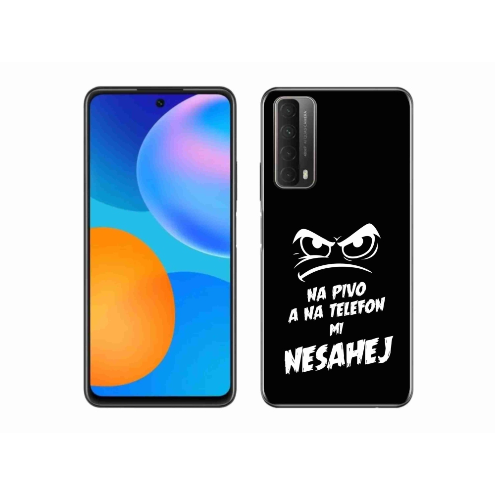 Gelový kryt mmCase na Huawei P Smart (2021) - pivní motiv 2 černé pozadí