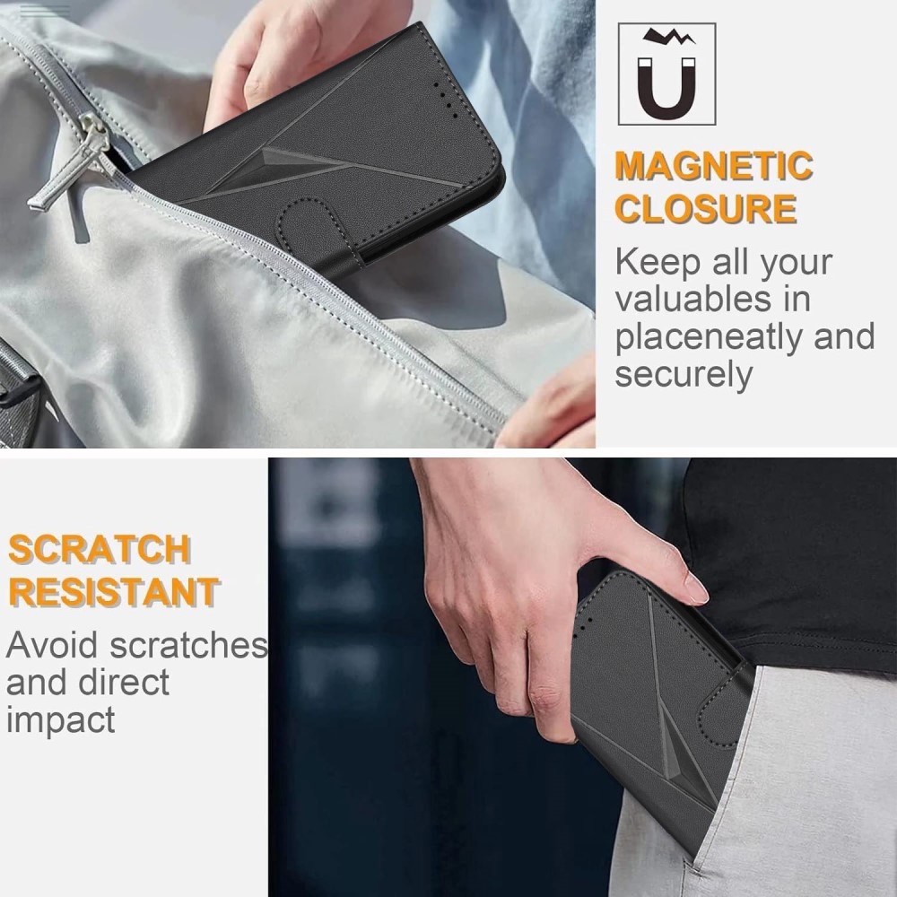 Triangles knížkové pouzdro na Realme 14 5G - černé