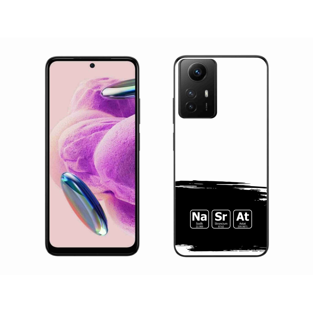 Gelový kryt mmCase na Xiaomi Redmi Note 12S - chemické prvky černobílé pozadí