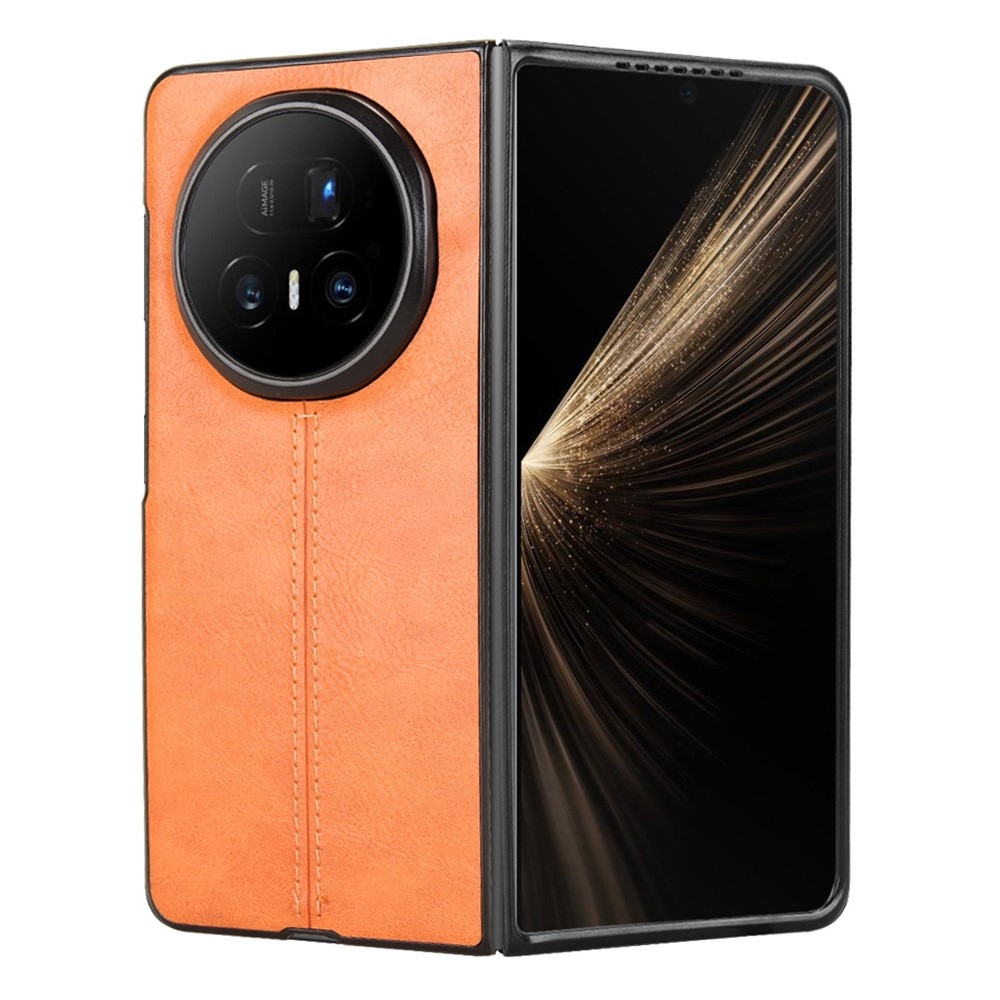 Stitchi plastový obal potažený umělou kůží na mobil Honor Magic V5 - oranžový
