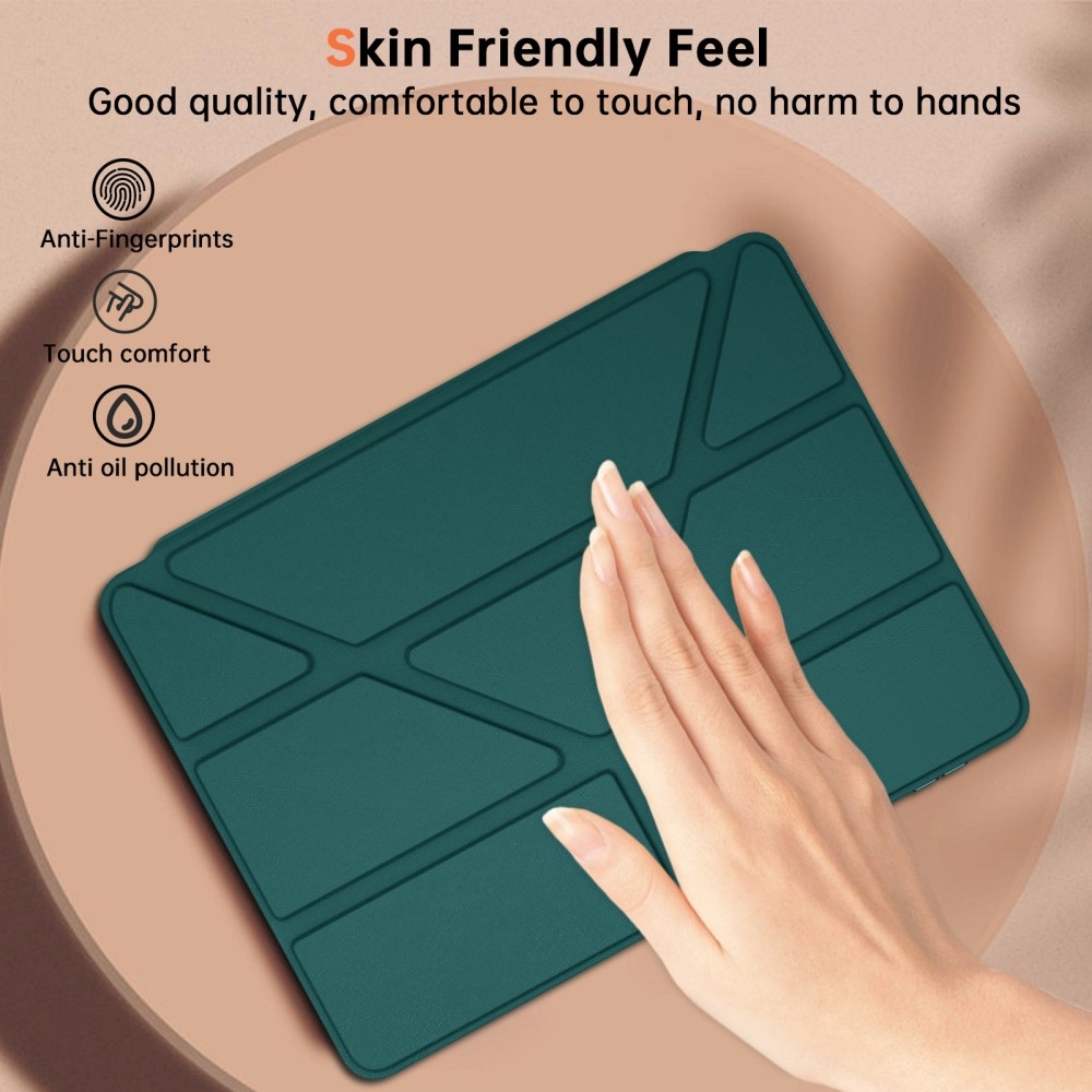 Origami chytré polohovací pouzdro na tablet Xiaomi Pad 7/7 Pro - tmavězelené