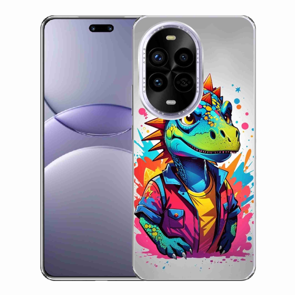Gelový kryt mmCase na Huawei Nova 13 Pro 5G - barevný dinosaurus