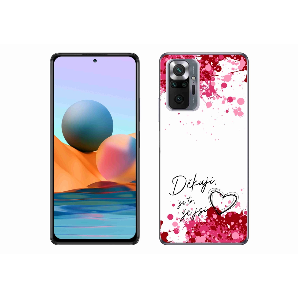 Gelový kryt mmCase na Xiaomi Redmi Note 10 Pro - zamilovaný text 2 bílé pozadí