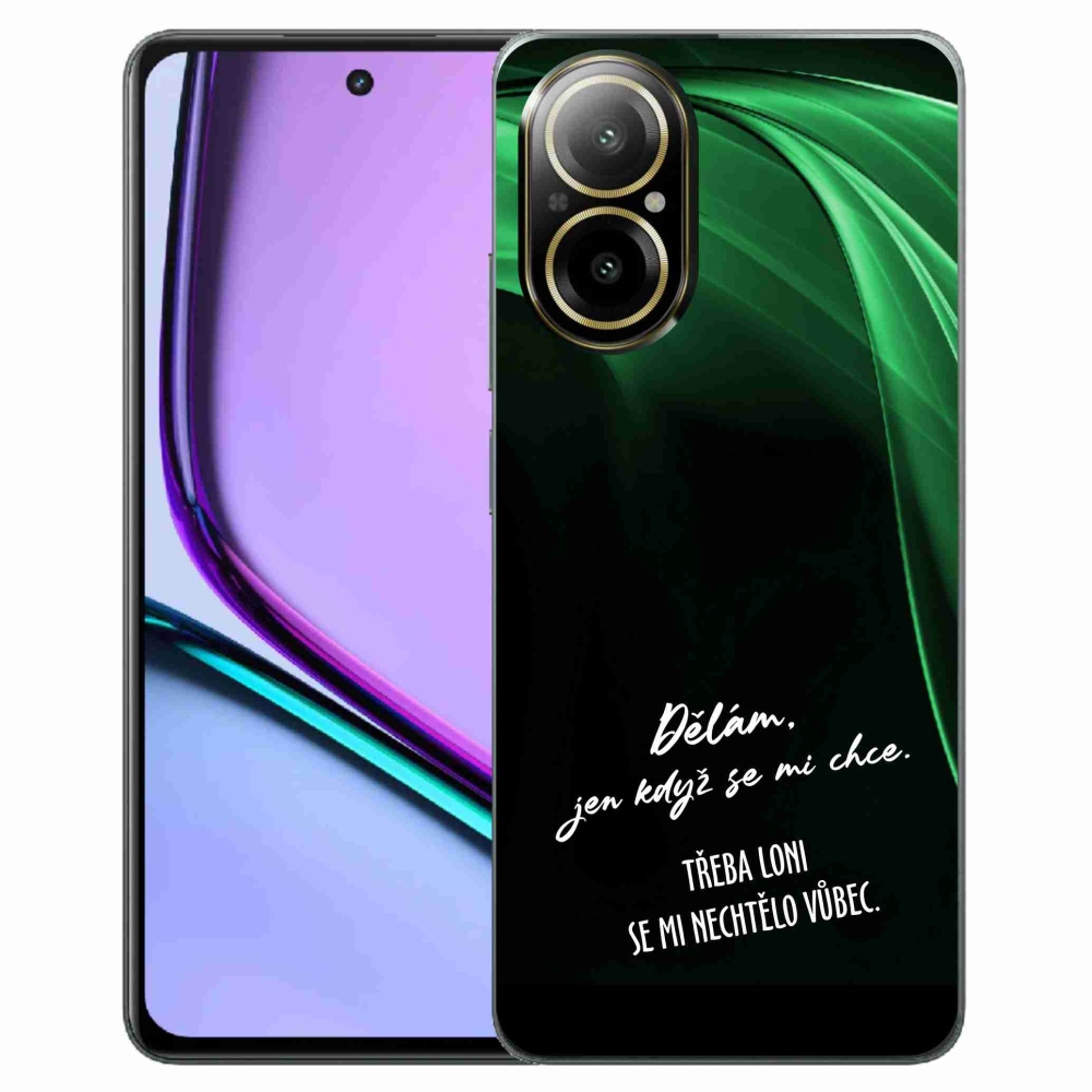 Gelový kryt mmCase na Realme C67 - vtipný text 12 černé pozadí