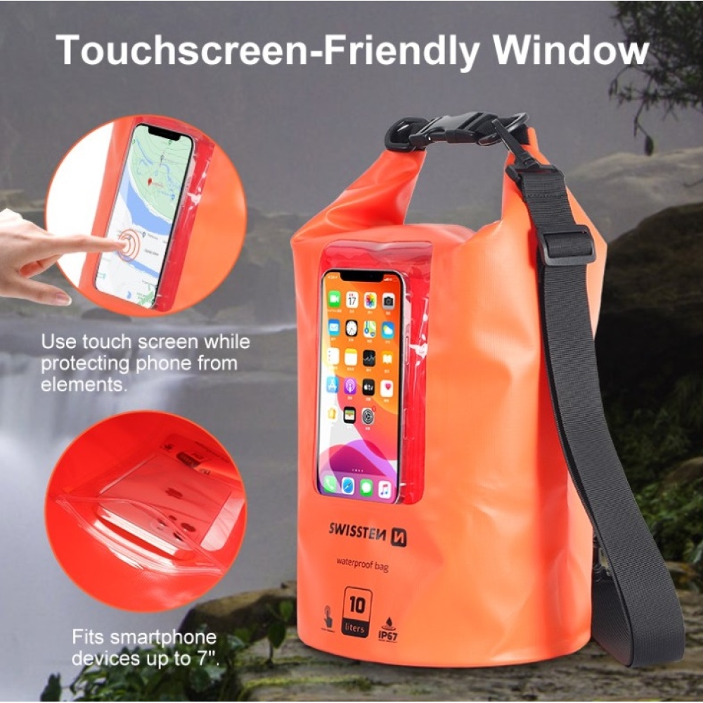 Vodotěsné pouzdro Swissten Waterproof 10L - oranžové