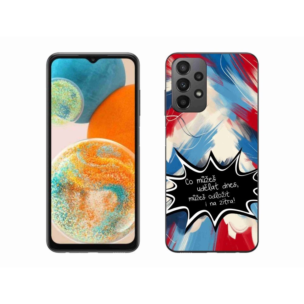 Gelový kryt mmCase na Samsung Galaxy A23 4G/5G - vtipný text 9 černé pozadí