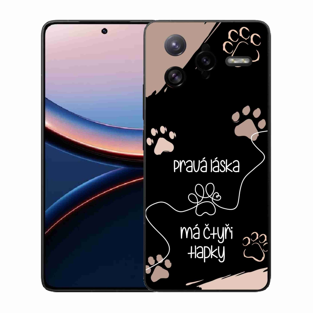 Gelový kryt mmCase na Xiaomi Poco F7 Ultra - psí motiv 1 černé pozadí