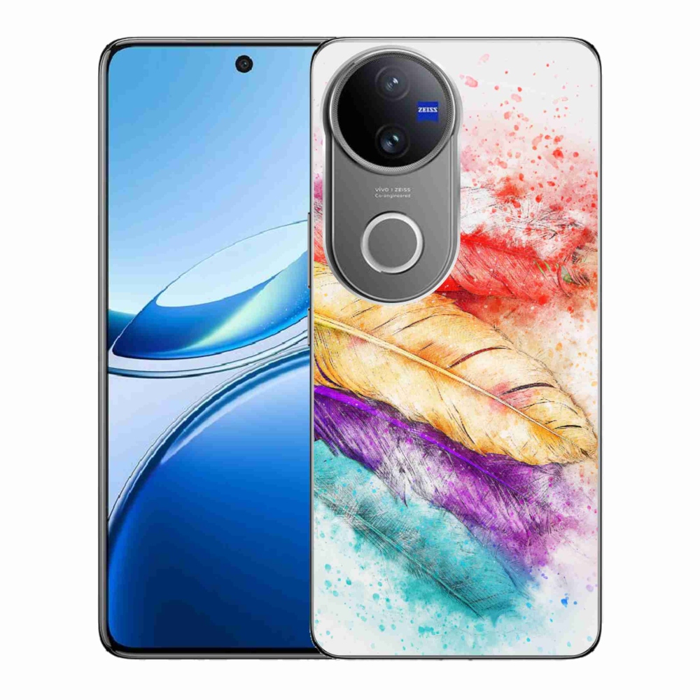 Gelový kryt mmCase na Vivo V50 5G - barevné peří