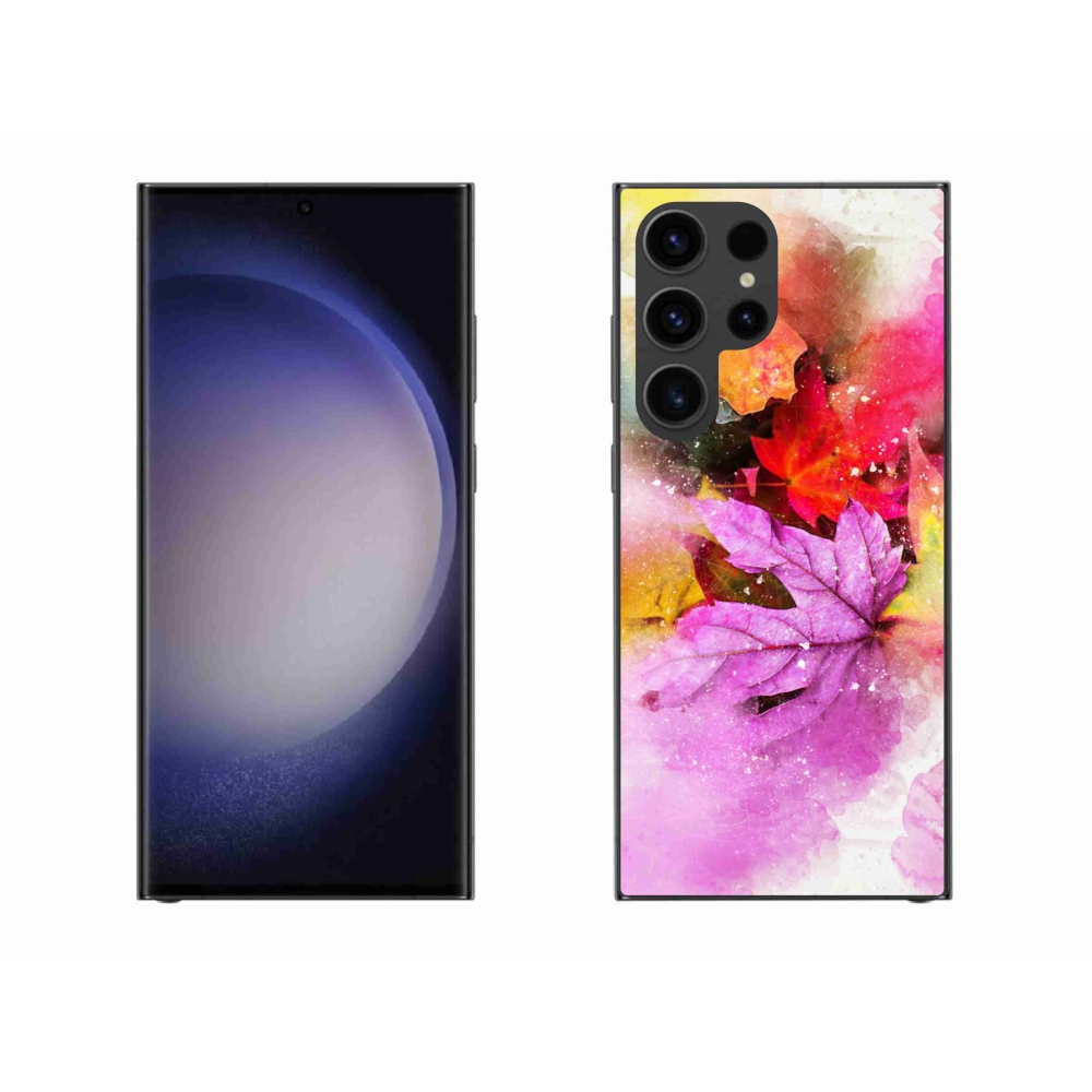 Gelový kryt mmCase na Samsung Galaxy S23 Ultra 5G - barevné listy
