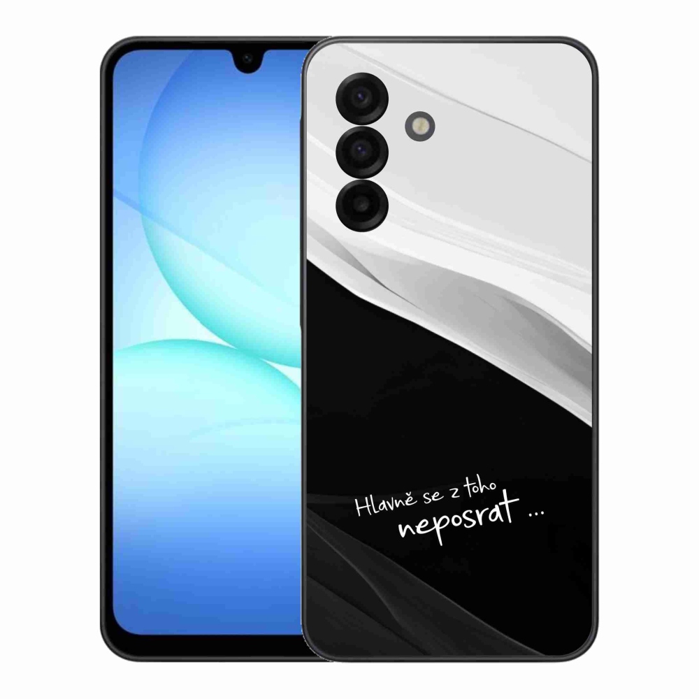 Gelový kryt mmCase na Samsung Galaxy A17 4G/5G - vtipný text 13 černobílé pozadí