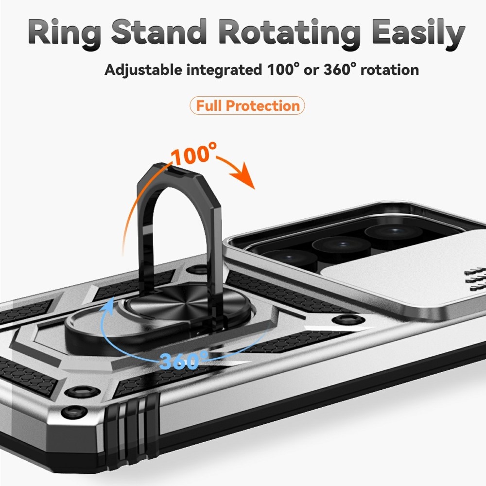 Ring odolný kryt na Samsung Galaxy S25+ - stříbrný